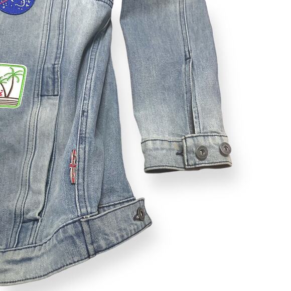 Rare HUDSON JEANS Motorcycle Denim Jacket Embroidered Hipster Trucker Western - Picture 9 of 13